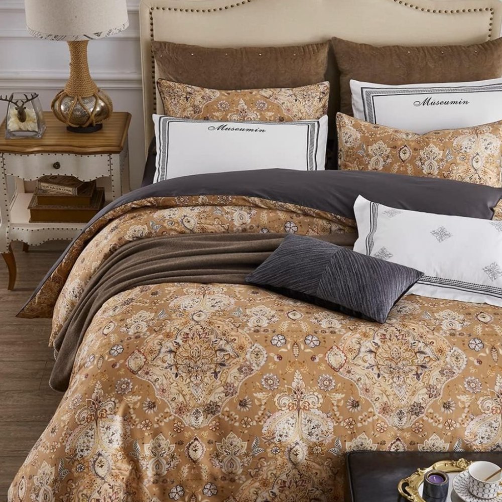 Boho Bliss: Paisley Floral Duvet Cover Set with Pillowcases